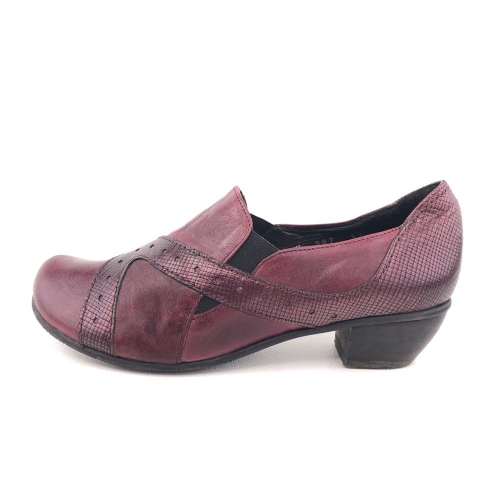 Fidji Burgundy Red Leather Slip on Comfort Shoes EUR 37